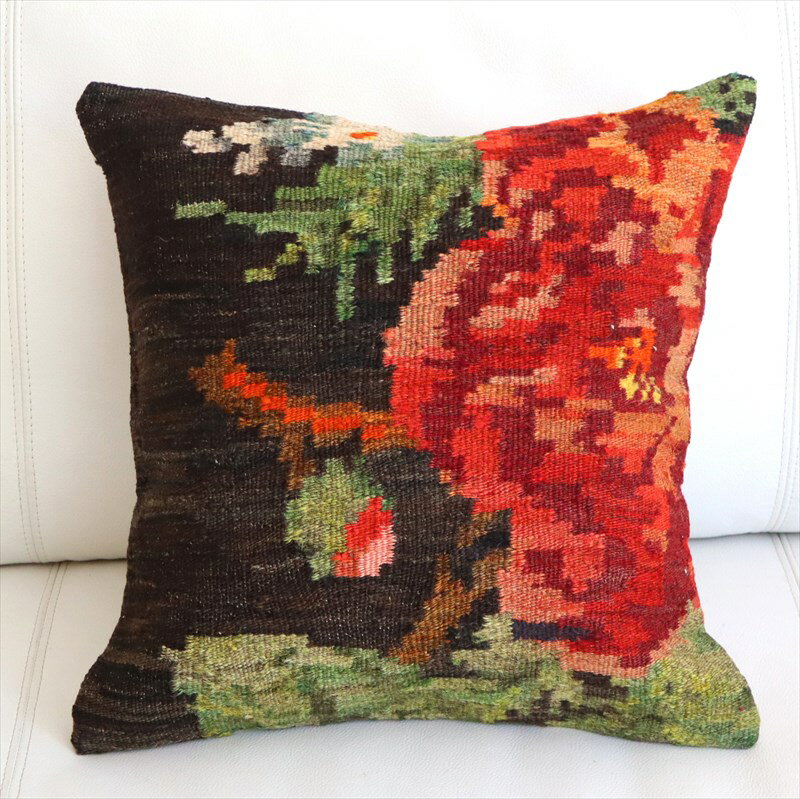 【15%OFFクーポン対象品】オールドキリム クッションカバー 40×40cm モルダヴィア Old Kiilim Cushion