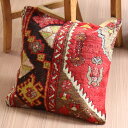 【15%OFFクーポン対象品】クッションカバー ヴィンテージ パイル織り 41×41cm トルコ絨毯 シワス地方