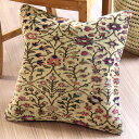 【15%OFFクーポン対象品】クッションカバー ヴィンテージ パイル織り 46×45cm トルコ絨毯 フラワーデザイン