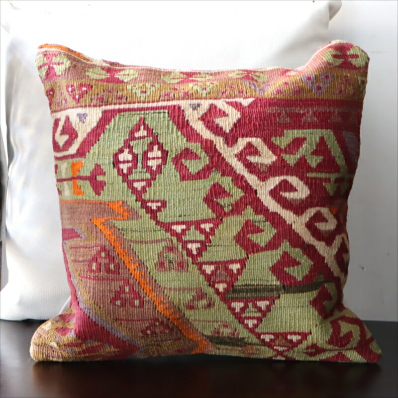【15%OFFクーポン対象】オールドキリム クッションカバー40×40cmカイセリ地方 チフカナットキリム