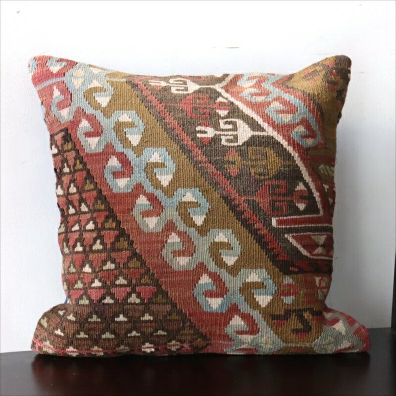 【15%OFFクーポン対象】オールドキリム クッションカバー40×40cmカイセリ地方 チフカナットキリム