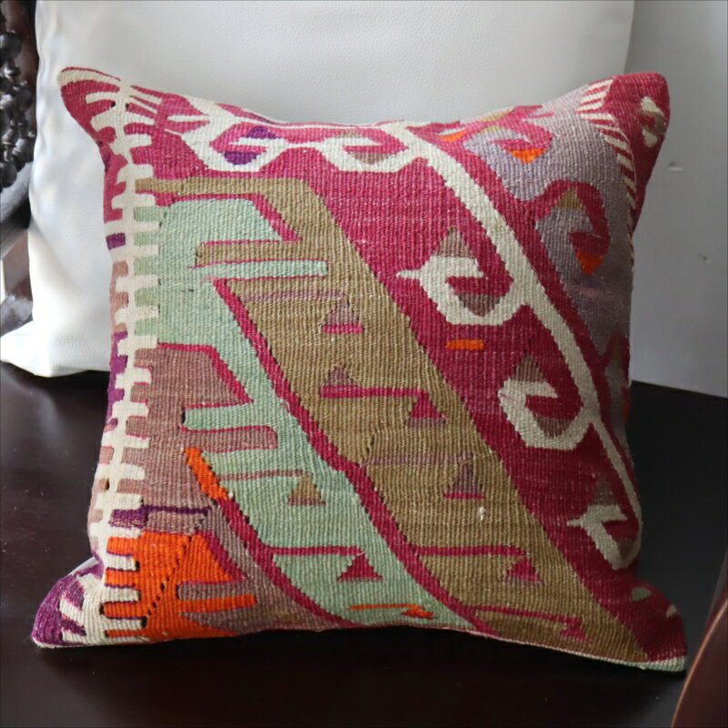 【15%OFFクーポン対象】オールドキリム クッションカバー40×40cmカイセリ地方 チフカナットキリム