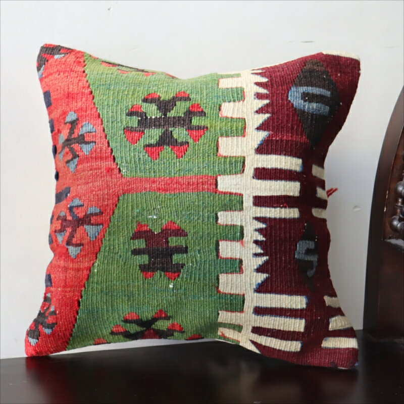 【15%OFFクーポン対象】オールドキリム クッションカバートルコ南部アダナ地方 チフカナットキリム