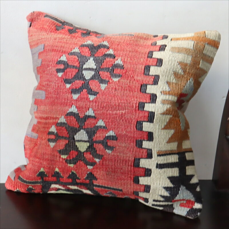 【15%OFFクーポン対象】オールドキリム クッションカバートルコ南部アダナ地方 チフカナットキリム