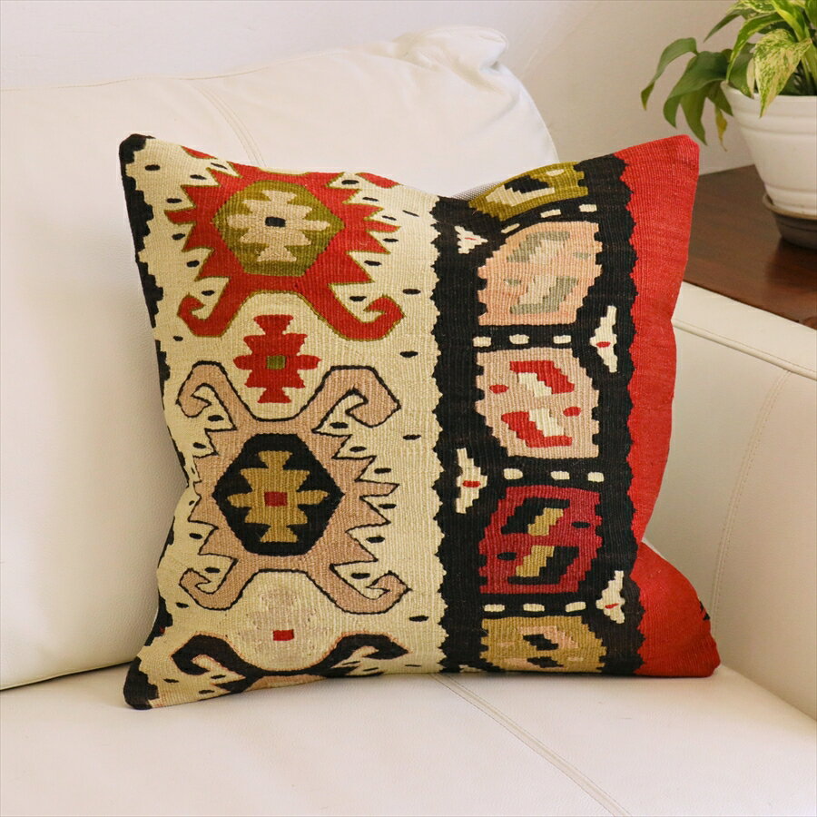 オールドキリムクッションカバー　40cm角サイズ40×40cmシャルキョイ Antique Kiilim Cushion