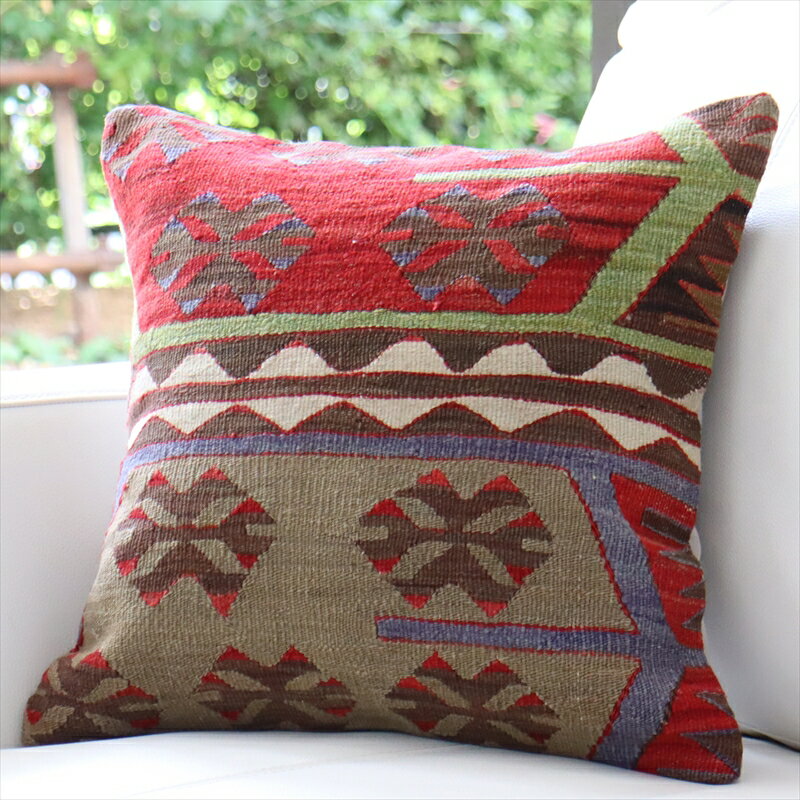 y15%OFFN[|ΏەizI[hL NbVJo[ 40~40cm gR D Be[W Kilim CushionVX IIJ~̑