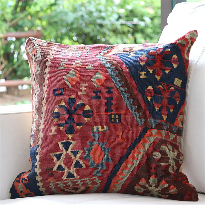 y15%OFFN[|ΏەizI[hL NbVJo[ 40~40cm gR D Be[W Kilim Cushion}eEIIJ~̑Ղ̃`[t