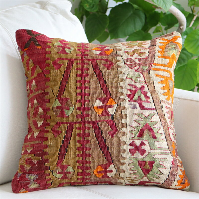 クッションカバー 40cmサイズ オールドキリム　Old Kilim Cushion カイセリ　生命の樹と流れる水