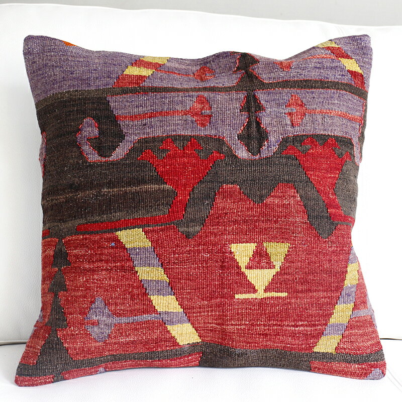 【15%OFFクーポン対象品】オールドキリムクッションカバー40cm/Old Kilim Cushion エミルダア