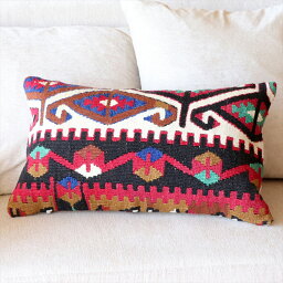 【15%OFFクーポン対象品】オールドキリムクッション・長方形 Turkish Old Kilim Cushion 50×30cm　カイセリ