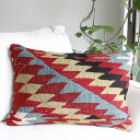 オールドキリムクッション・長方形ビッグピロー Turkish Old Kilim Cushionイーブルアイ/59x39cm/エシュメ(Esme)