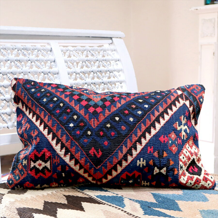 y15%OFFN[|ΏەizI[hLNbVJo[E` 50~30cmTCY@ȕʔ Turkish Old Kilim Cushion/(Van)