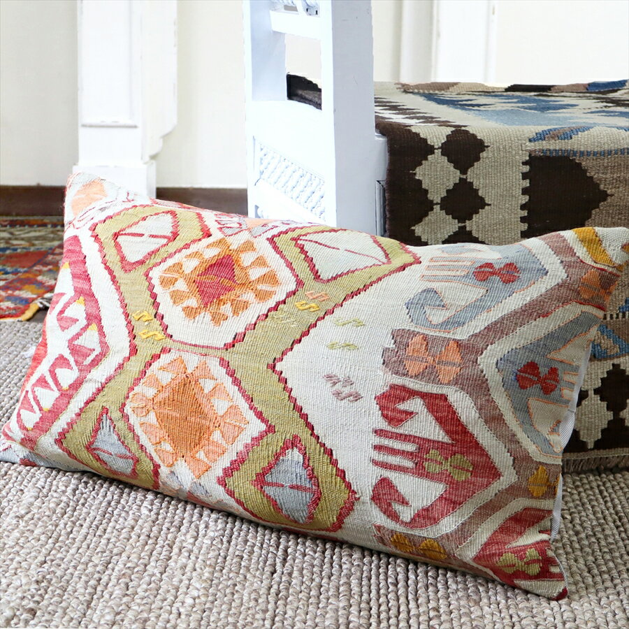 y15%OFFN[|ΏەizI[hLNbVJo[E` 74~40cmTCY@ȕʔ Turkish Old Kilim Cushion/R(Konya)