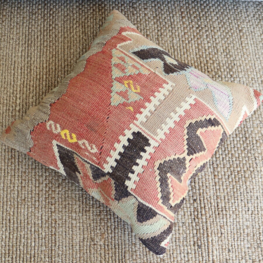 オールドキリムクッションカバー50cm角サイズ/Turkish Kilim Cushion カイセリ [2]