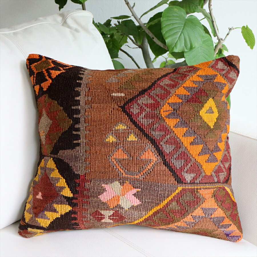 オールドキリムクッションカバー 50×40cmサイズ/Turkish Kilim Cushion カルス(Kars)