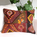 オールドキリムクッションカバー 50×40cmサイズ/Turkish Kilim Cushion カルス(Kars)