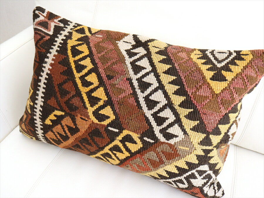 【15%OFFクーポン対象品】オールドキリムクッションカバー 60×40cmサイズ/Turkish Kilim Cushion カルス(Kars) 2