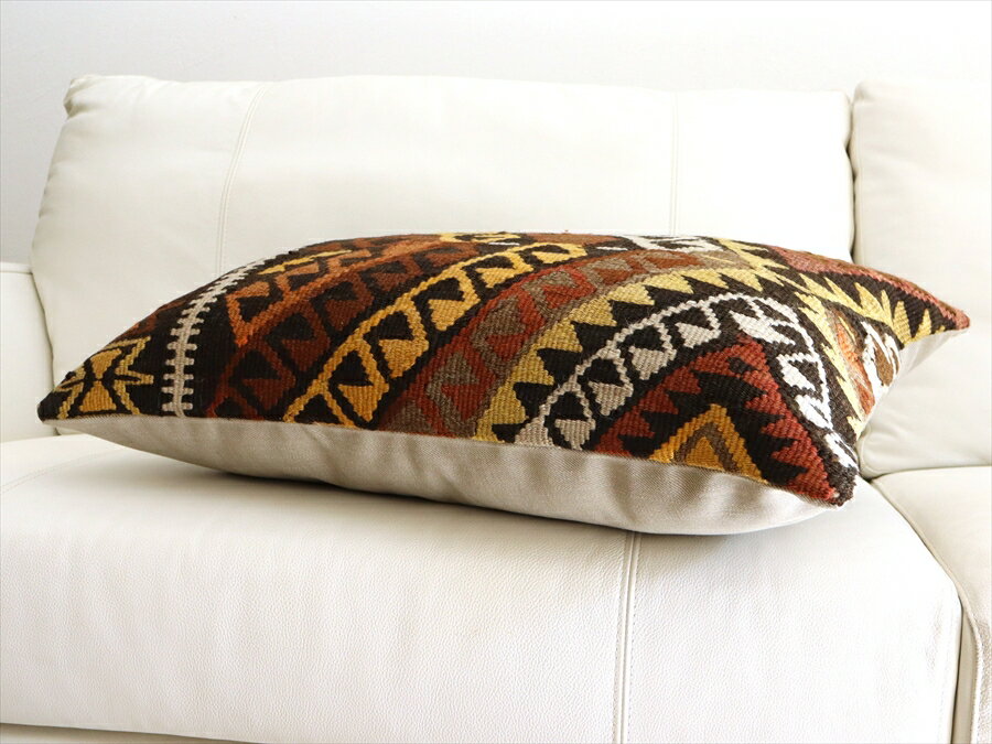 【15%OFFクーポン対象品】オールドキリムクッションカバー 60×40cmサイズ/Turkish Kilim Cushion カルス(Kars) 3