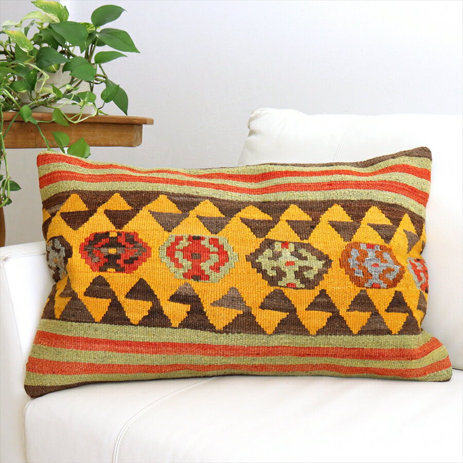 y15%OFFN[|ΏەizI[hLNbVJo[ 60~40cmTCY/Turkish Kilim Cushion AtB(Afyon)