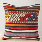 オールドキリムクッションカバー 40cm Old Kilim Cushion バルケスィル(Balkesir)　ボーダー