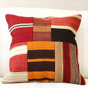 【15%OFFクーポン対象品】オールドキリムクッションカバー45cm Turkish Kilim Cushionトルコのウール手織りキリム パッチワーク