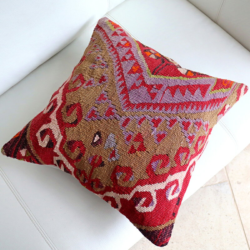 オールドキリムクッションカバー 40cm Old Kilim Cushionドラゴンの白い爪 [2]