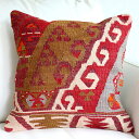 【15%OFFクーポン対象品】オールドキリムクッションカバー 40cm Old Kilim Cushionドラゴンの白い爪