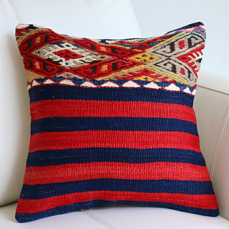 【15%OFFクーポン対象品】オールドキリム クッションカバー 35×34cmチュアル Turkish Old Kilim Cushion