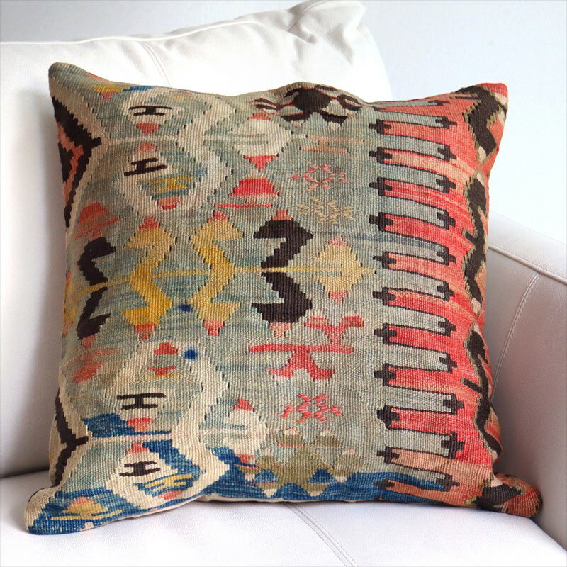 y15%OFFN[|ΏەizI[hL NbVJo[ 50cmTCY Old Kilim Cushion 49~47cmAChD u[