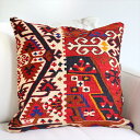 【15%OFFクーポン対象品】オールドキリム クッションカバー 50cmサイズ Old Kilim Cushion 50×49cm流れる水のモチーフ