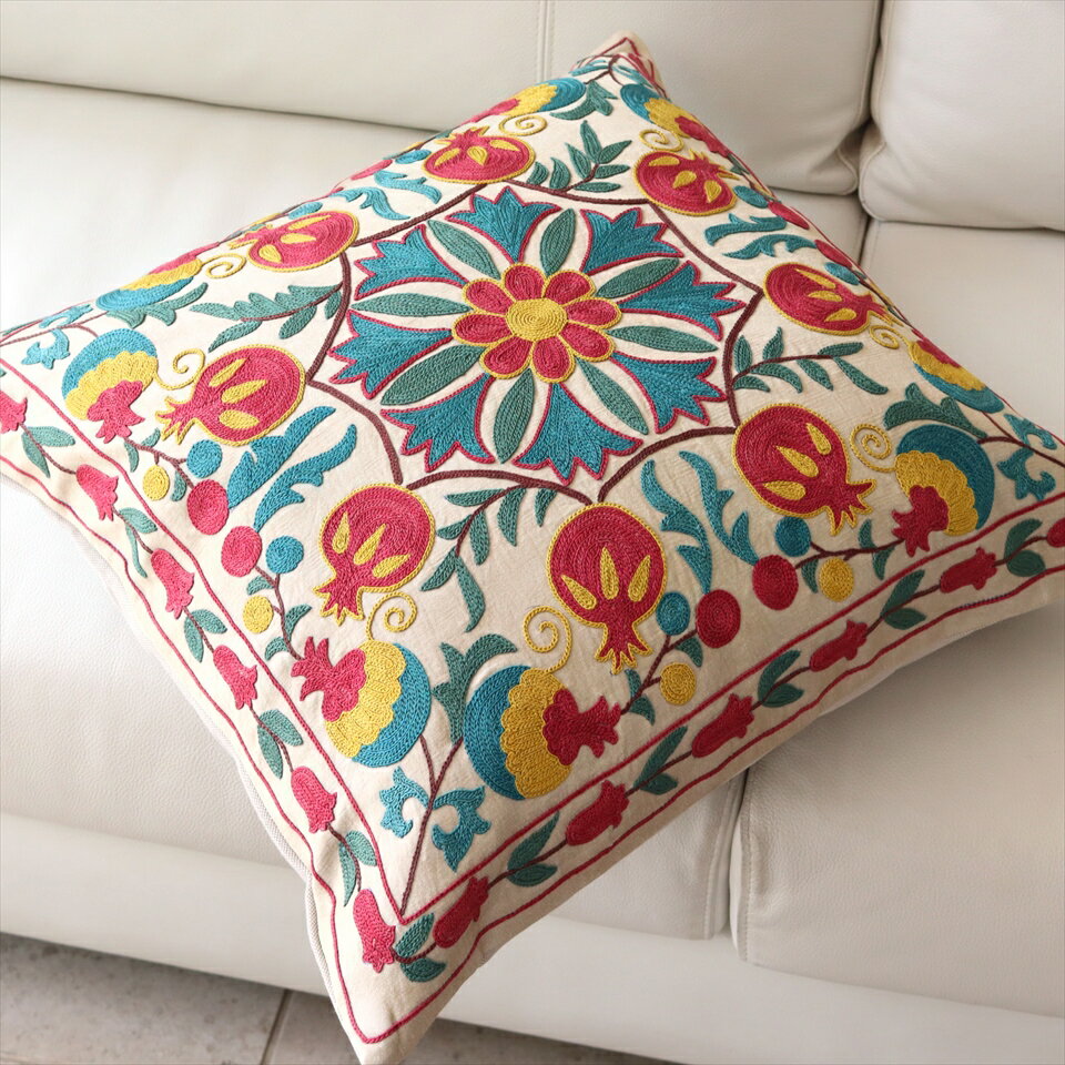 ��15%OFF�����ݥ��о��ʡۥ�����˥��å���󥫥С�/Suzani50��49cm�٤��ʥ��륯�λɽ��������䤫�ʥ������Ȳ�