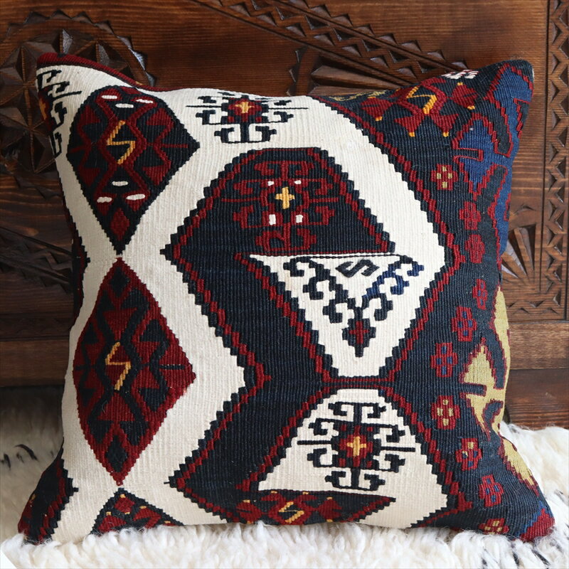 y15%OFFN[|ΏەizI[hL NbVJo[ 40cmTCY Old Kilim Cushion }e