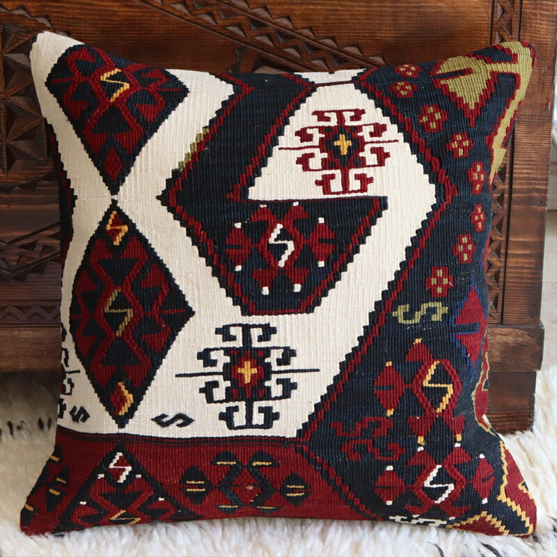 【15%OFFクーポン対象品】オールドキリム クッションカバー 40cmサイズ Old Kilim Cushion マラテヤ