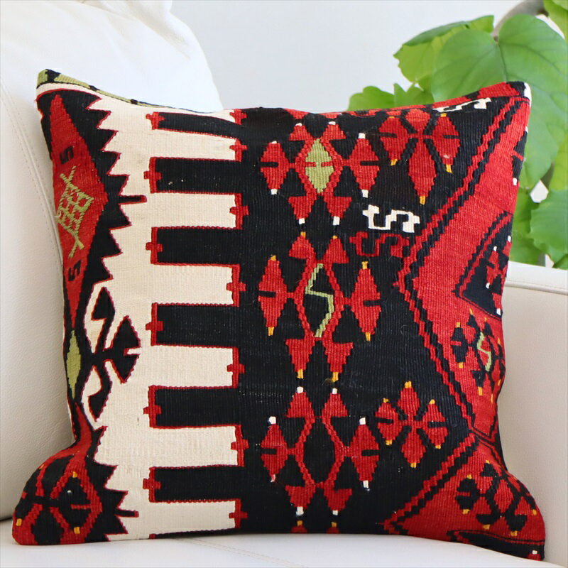 オールドキリム クッションカバー40cmサイズ Old Kilim Cushion マラテヤ オオカミの足跡