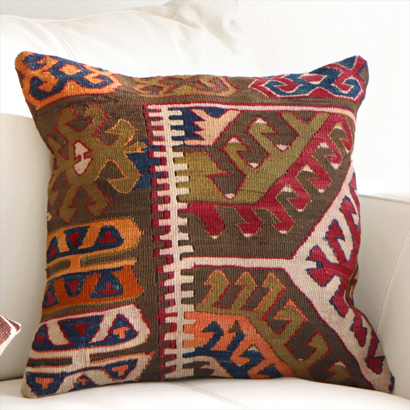 オールドキリム クッションカバー 40cmサイズ Old Kilim Cushion アイドゥン アンティーク