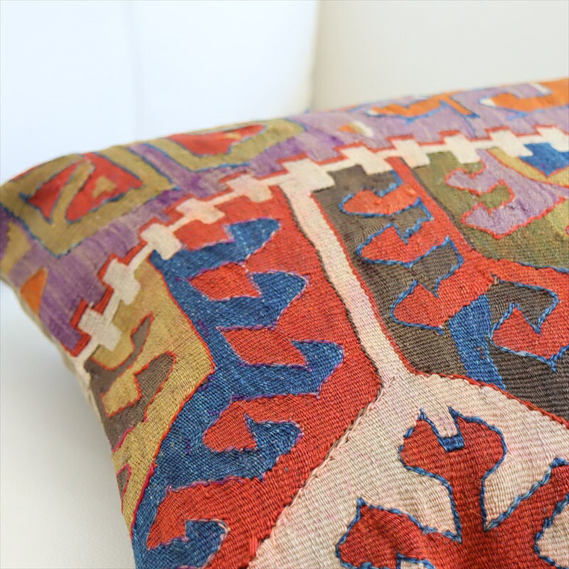 オールドキリム クッションカバー40cmサイズ Old Kilim Cushion アンティーク アイドゥン Aydin [2]