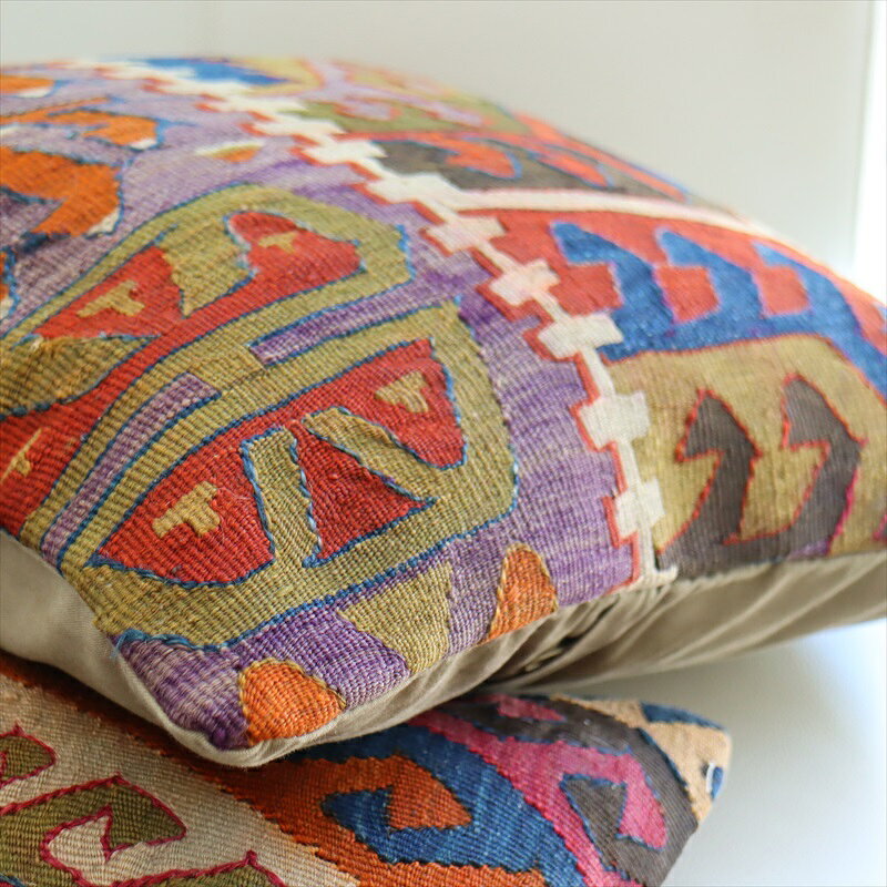 オールドキリム クッションカバー40cmサイズ Old Kilim Cushion アンティーク アイドゥン Aydin [3]