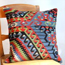 【15%OFFクーポン対象品】オールドキリムクッションカバー50cm角サイズ Turkish Vintage kilim 複雑なドラゴンの爪・パープル系