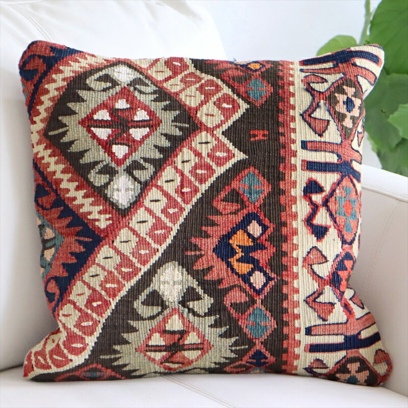 y15%OFFN[|ΏەizL NbVJo[ 40cmp gR D L Be[W I[h Kilim Cushion Gxf̃`[t