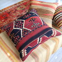 【15%OFFクーポン対象品】オールドキリムクッションカバー49×50cmKilim Cushion　アダナ・ボルドー/ネイビー 3