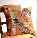 オールドキリムクッションカバー50×50cmKilim Cushion　暖色系カラー・シブリヒサル