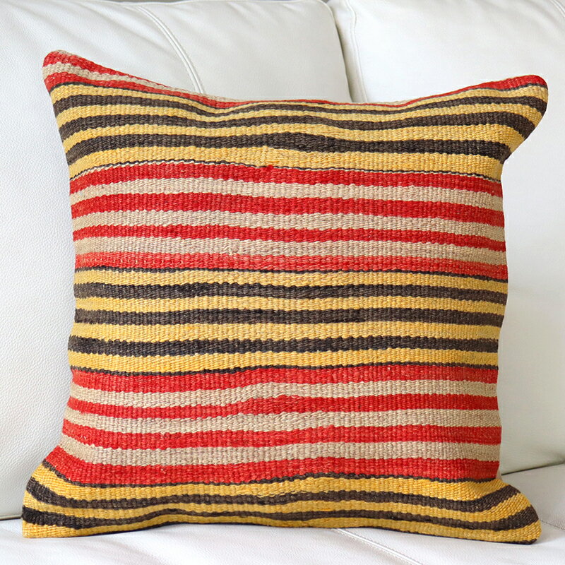 オールドキリム　クッションカバー 40cm Old Kilim Cushion シワス シンプルボーダー OUTLET・サービス品