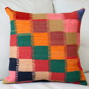 オールドキリム　クッションカバー 40cm Old Kilim Cushion カラフルなグリッド OUTLET・サービス品