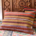 クッションカバー オールドキリム 横長ピロー60×40cmボーダー＆ジジム ビッグピロー Turkish Old Kilim Lumbar Pillow