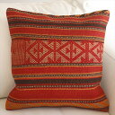 【15%OFFクーポン対象品】オールドキリムクッションカバー 45cm Old Kilim Cushion レッド&ブラウン ボーダー