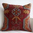 【15%OFFクーポン対象品】オールドキリムクッションカバー 45cm Old Kilim Cushion レッド&オレンジ