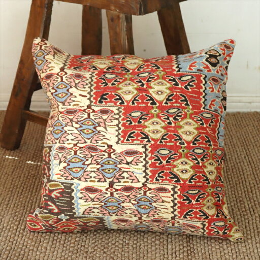 クッションカバー 50cmサイズ キリム ウール Turkish Kilim Cushion セネ 細かなモチーフ クッションカバー 50cmサイズ キリム ウール Turkish Kilim Cushion セネ 細かなモチーフ