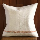 オールドキリムクッションカバー45cm角サイズ/Turkish Kilim Cushion ジジムと無地のシンプルキリム