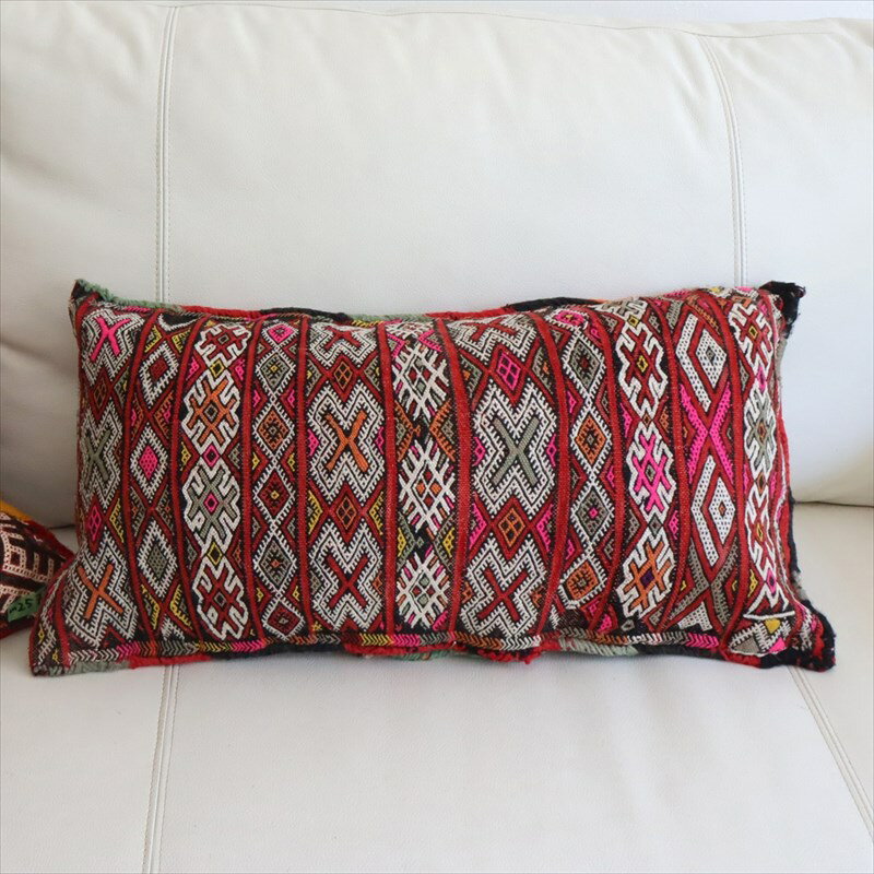 オールドキリムクッション モロッコ オリジナル 55×33cm ベルベル族　レッド　ジジム