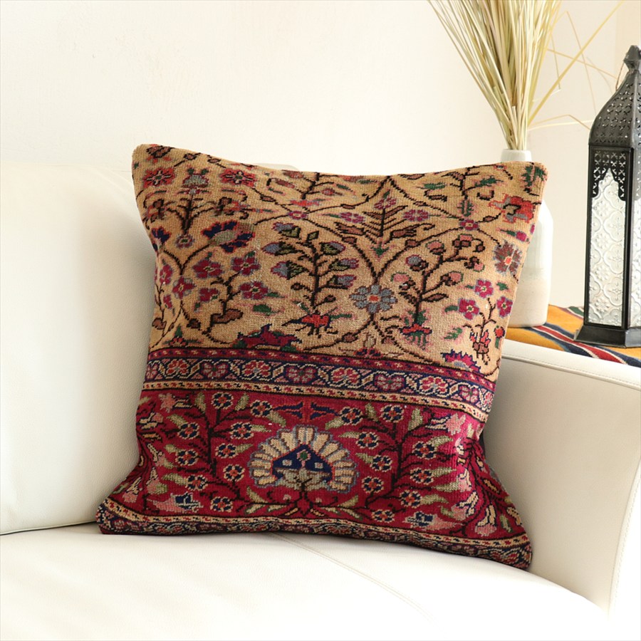 【15%OFFクーポン対象】クッションカバー ヴィンテージ パイル織り 45×45cm トルコ...